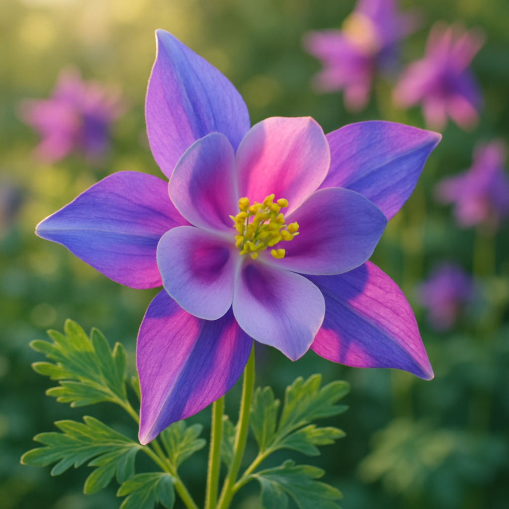 Gros plan d'une fleur d'ancolie avec des pétales colorés, mettant en avant son rôle en tant que plante mellifère.