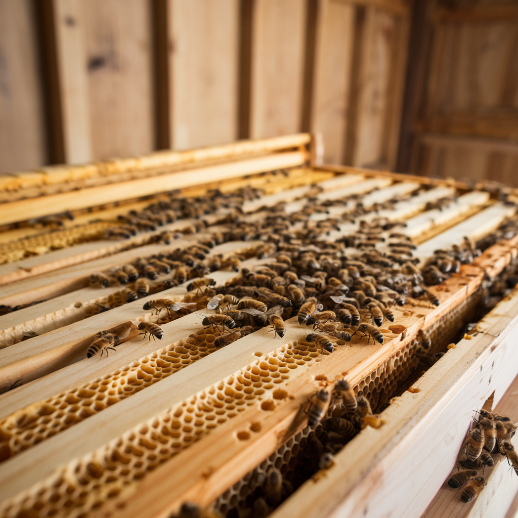 Plancher de ruche avec grille d'observation