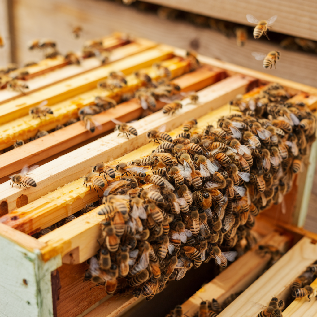 Hausse de ruche avec cadres