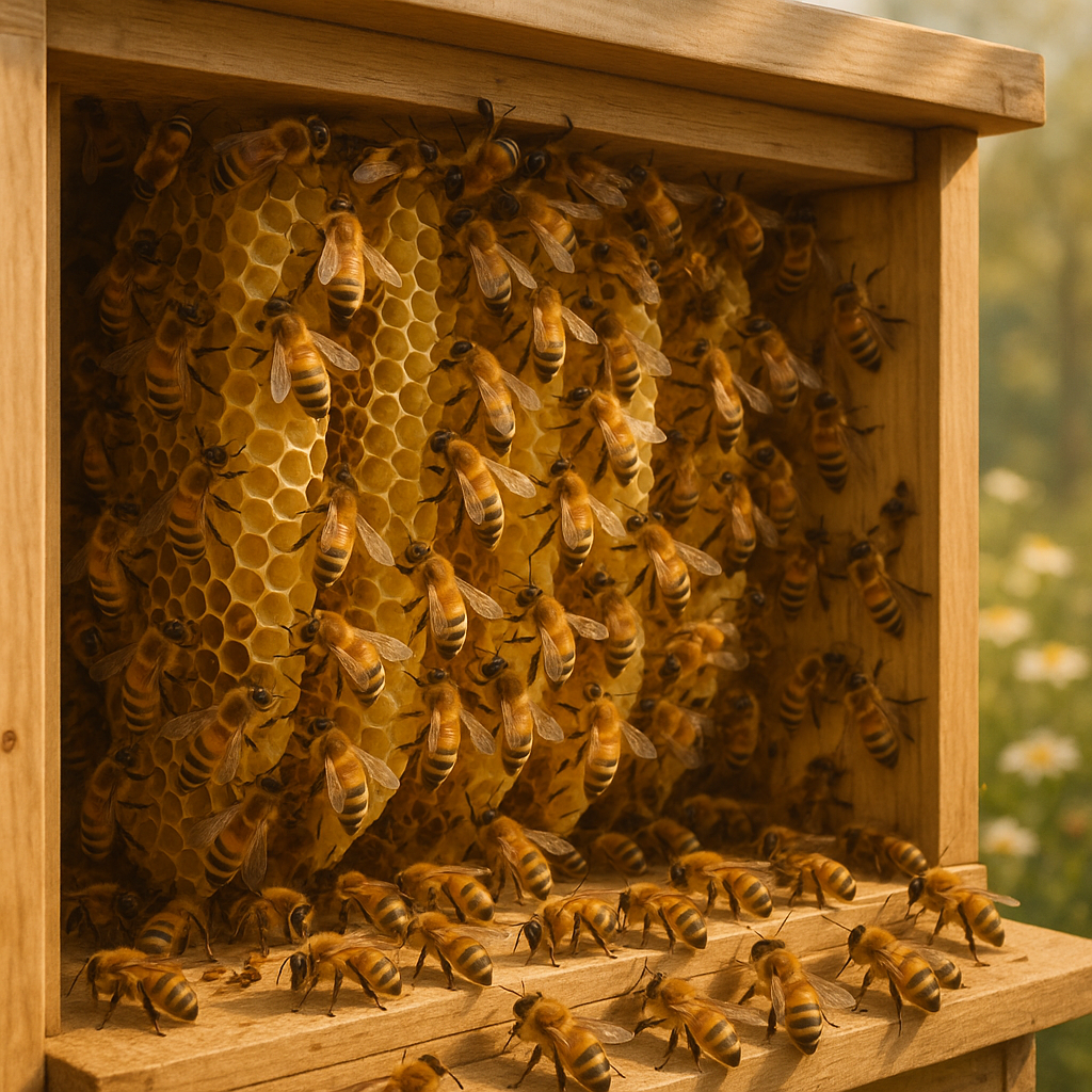 Une colonie d'abeilles buckfast.