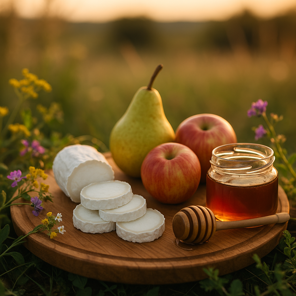 Plateau de dégustation de miel de châtaignier.